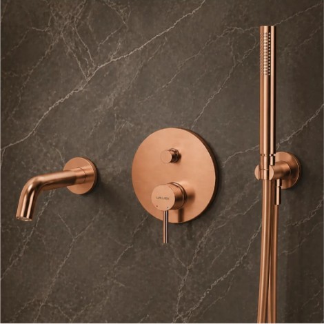 Valvex Cannoli zestaw wannowo-prysznicowy podtynkowy satin copper