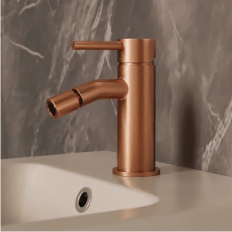 Valvex Cannoli bateria bidetowa stojąca satin copper