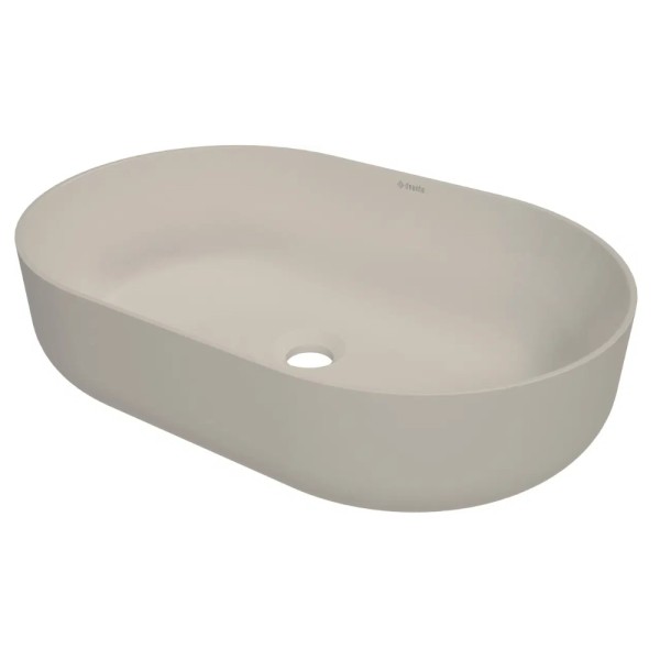 Deante Round umywalka ceramiczna nablatowa beż 58x38cm