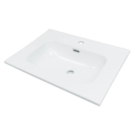 Deante Tubo umywalka ceramiczna wpuszczana biała 61x46,2cm