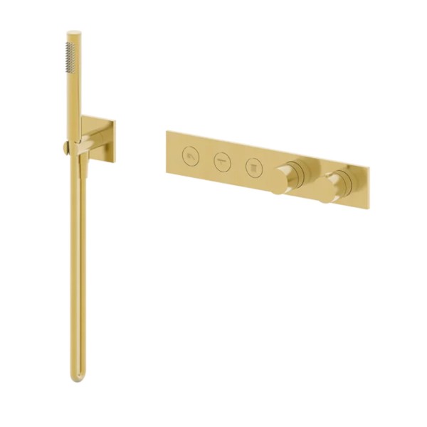 Valvex Cannoli zestaw podtynkowy termostatyczny 2 funkcyjny brushed gold