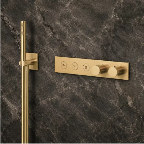Valvex Cannoli zestaw podtynkowy termostatyczny 2 funkcyjny brushed gold