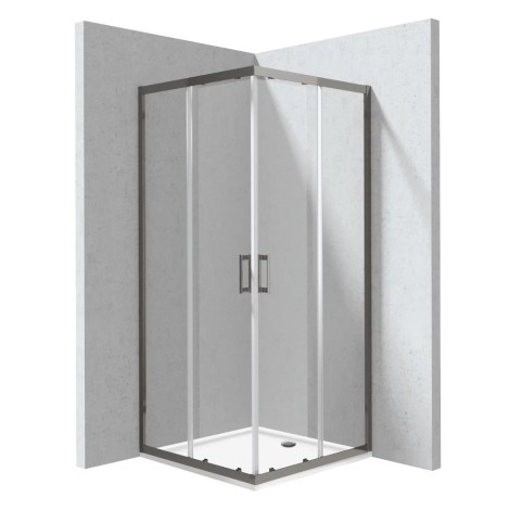 Deante Funkia Evo kabina prysznicowa z brodzikiem kwadratowa titanium 90x90cm