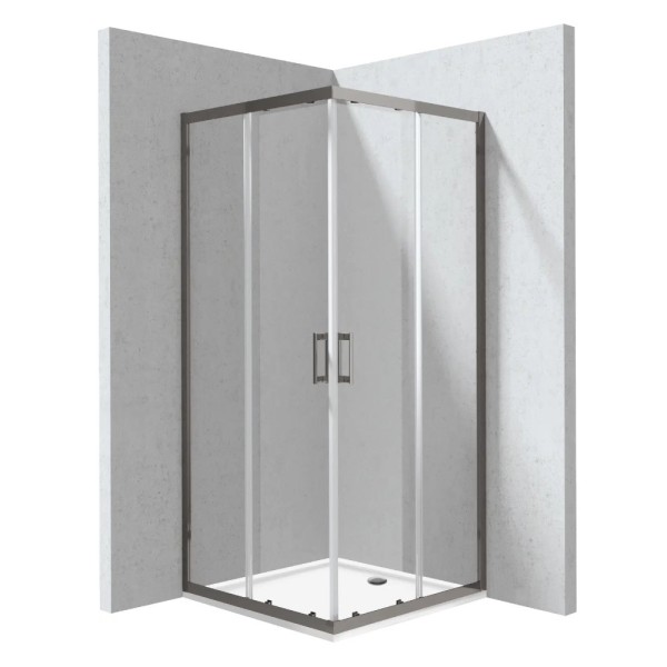 Deante Funkia Evo kabina prysznicowa z brodzikiem kwadratowa titanium 90x90cm