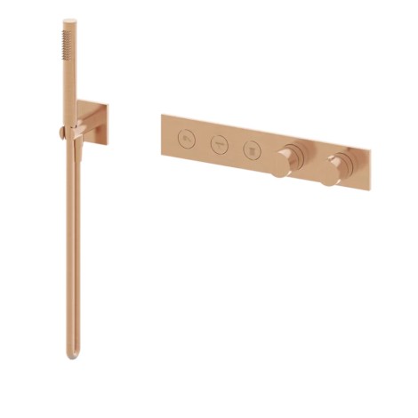 Valvex Cannoli zestaw podtynkowy termostatyczny 3 funkcyjny satin copper