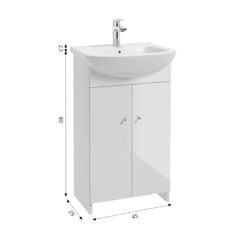Deante Venus D50 zestaw szafka z umywalką biały 50x29cm