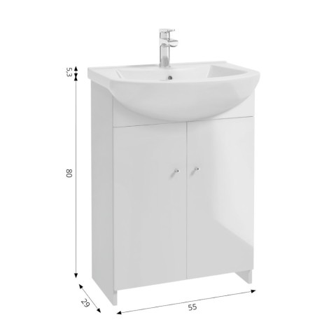 Deante Venus D60 zestaw szafka z umywalką biały 60x29cm