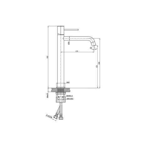 Lavita Orion bateria umywalkowa wysoka brushed gold
