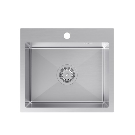 QUADRON LUKE 100 zlewozmywak stalowy, jednokomorowy, wpuszczany,50x45 stal szlachetna