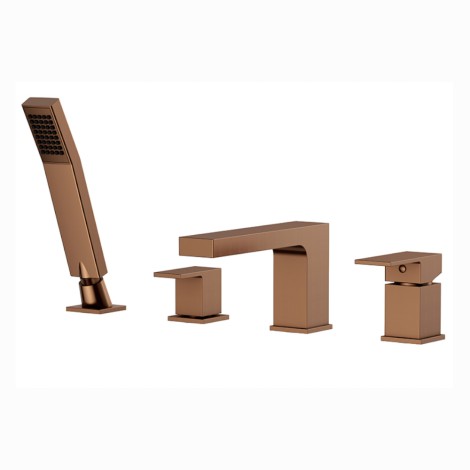 Valvex Ars bateria wannowa stojąca 4-otworowa satin copper