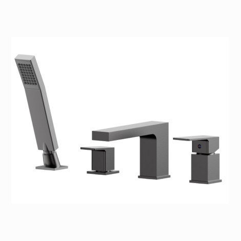 Valvex Ars bateria wannowa 4-otworowa stojąca gun metal.