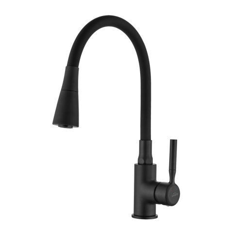 Invena Pogo Plus bateria zlewozmywakowa elastyczna wylewka 2 funkcyjna czarna