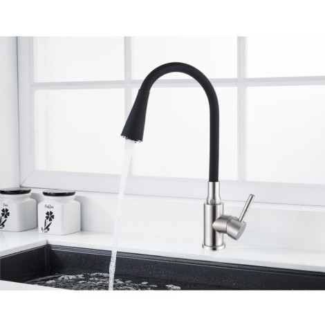 Invena Gabi bateria zlewozmywakowa elastyczna wylewka 2 funkcyjna inox-2