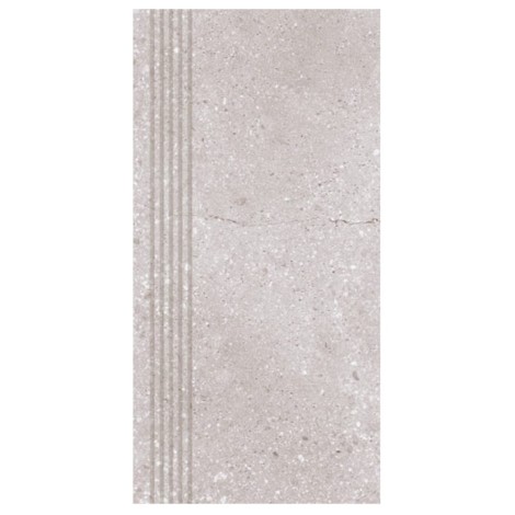Nowa Gala Geotec 12 szary płytka gresowa stopnica frezowana 59,7x29,7x0,8cm