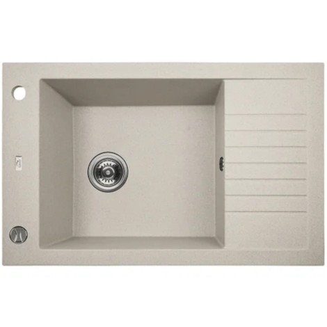 Laveo Pionier zlewozmywak granitowy 1-komorowy 500x780x207 beż+syfon+korek aut