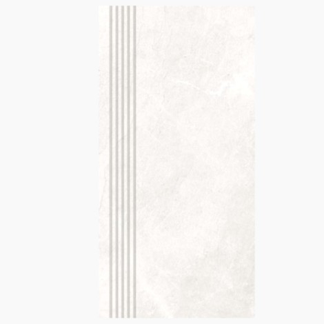 Nowa Gala Tioga TG 01 Biała płytka grsowa szkliwiona stpnica frezowana matowa 29,7x59,7x0,85 cm