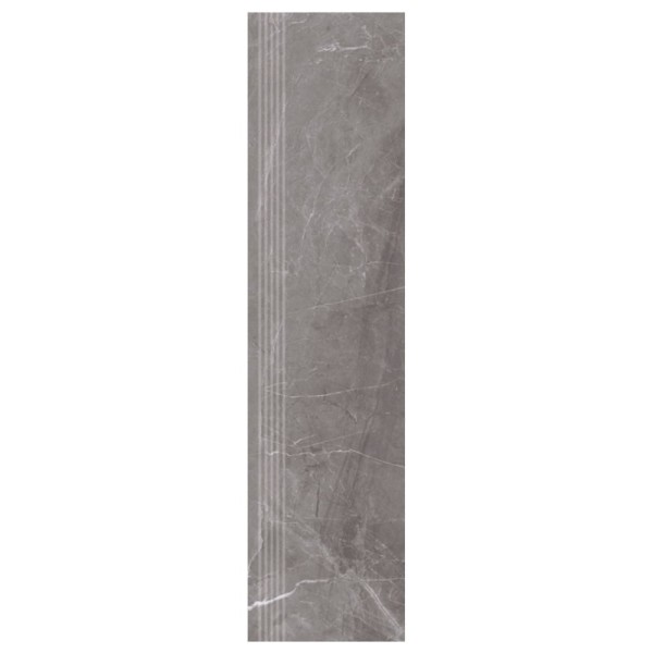 Nowa Gala Tioga TG13 ciemnoszary płytka gresowa stopnica frezowana półpoler 119,7x29,7x0,85cm
