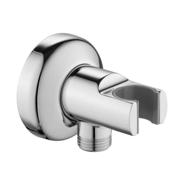 Omnires Art Deco przyłącze kątowe z uchwytem punktowym okrągłe 6,5cm chrom