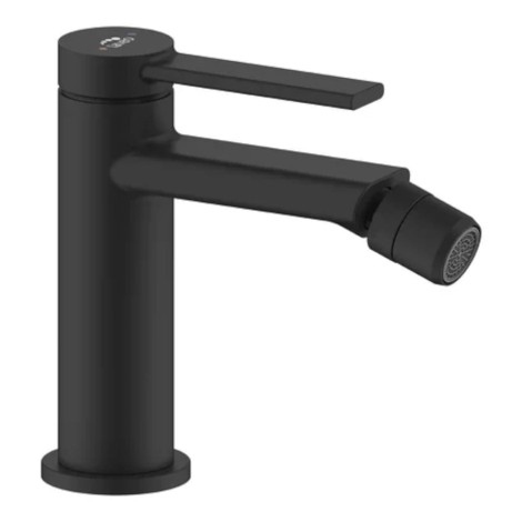 Laveo Pinar bateria bidetowa stojąca z korkiem klik-klak czarna