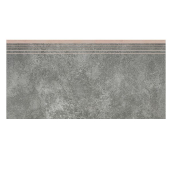 Cerrad Apenino antracyt płytka gresowa stopnica nacinana 59,7x29,7x0,85 cm