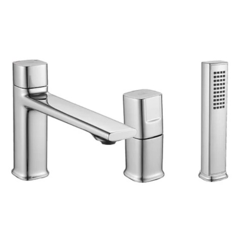 Laveo Tores bateria wannowa stojąca 3 otworowa chrom