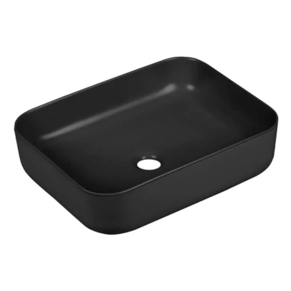 Laveo Mogami umywalka nablatowa ceramiczna czarny mat 50x40cm