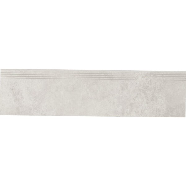 Cerrad Tacoma White Lappato płytka gresowa stopnica nacinana biała 29,7x119,7