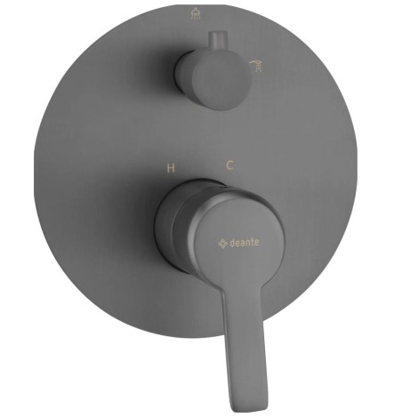 Deante Arnika bateria natryskowa podtynkowa z przełącznikiem natrysku titanium