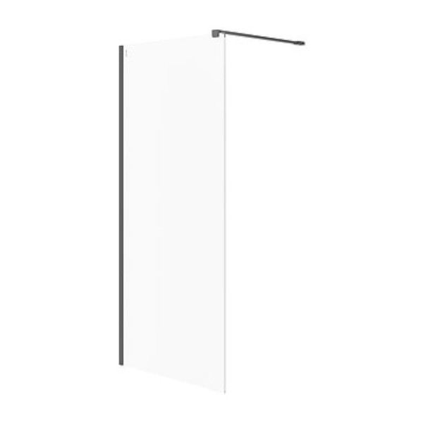 Cersanit Mille kabina WALK-IN czarna szkło transparentne 90 x 200 cm