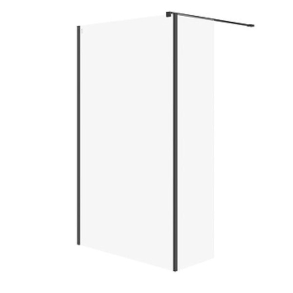 Cersanit Mille set 789 walk-in ścianka stała czarna 120x30x200