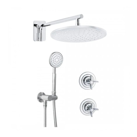 Deante Temisto zestaw prysznicowy podtynkowy z deszczownicą chrom NAC09QT