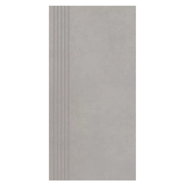 Paradyż Intero silver stopnica ryflowana 29,8x59,8x0,9cm