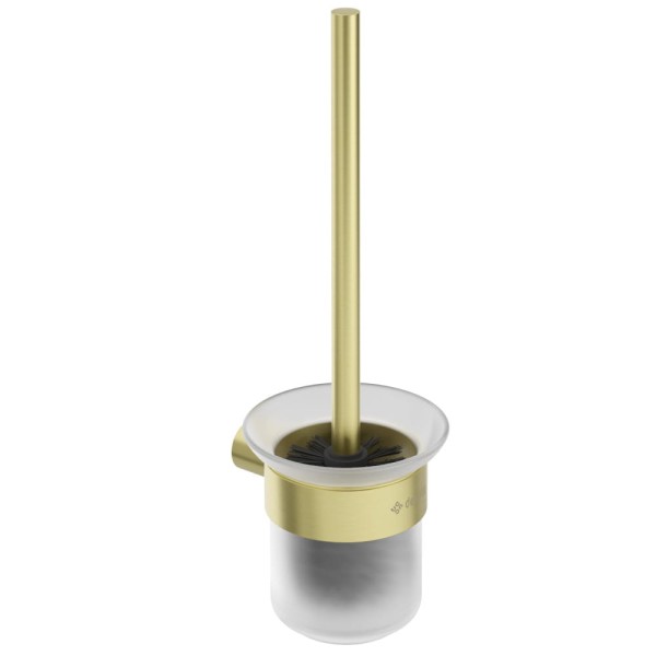 Deante Round szczotka  wc z pojemnikiem  wisząca złoto szczotkowane