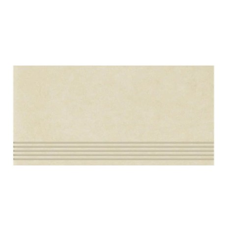 Paradyż Intero płytka gresowa nieszkliwiona stopnica nacinana matowa beżowa 29,8x59,8 cm
