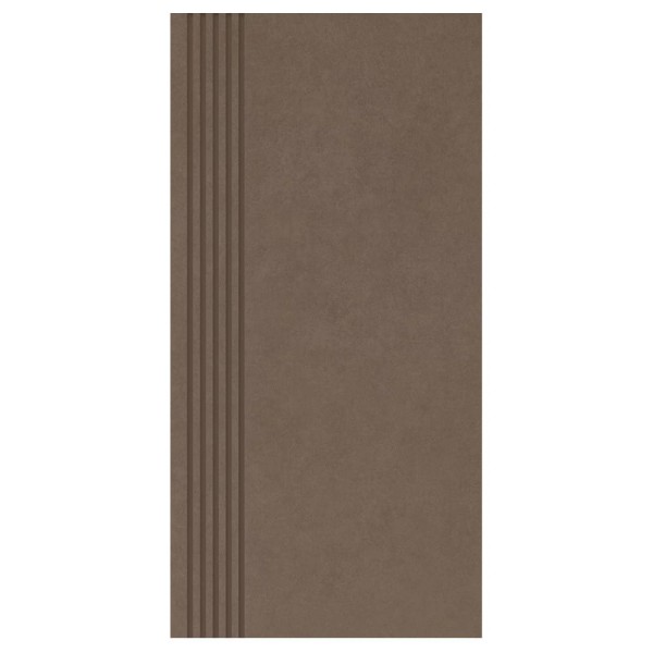Paradyż Intero płytka gresowa nieszkliwiona stopnica matowa brown 29,8x59,8 cm