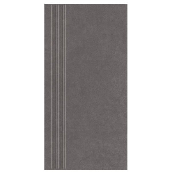 Paradyż Intero płytka gresowa nieszkliwiona stopnica matowa prasowana grafit 29,8x59,8 cm