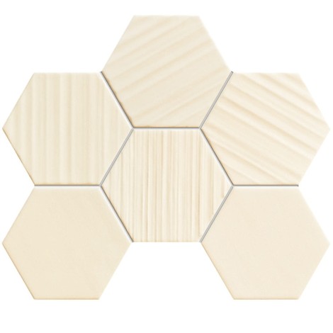 Tubądzin Horizon hex ivory mozaika ścienna 28,9x22,1 cm
