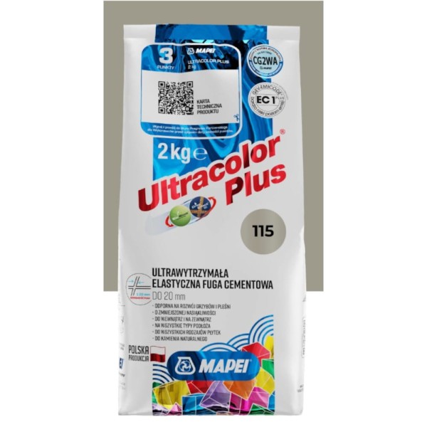 Mapei Ultracolor fuga cementowa w kolorze rzeczny szary, numer 115 2kg