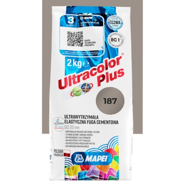 Mapei Ultracolor fuga cementowa w kolorze len, numer 187 2kg