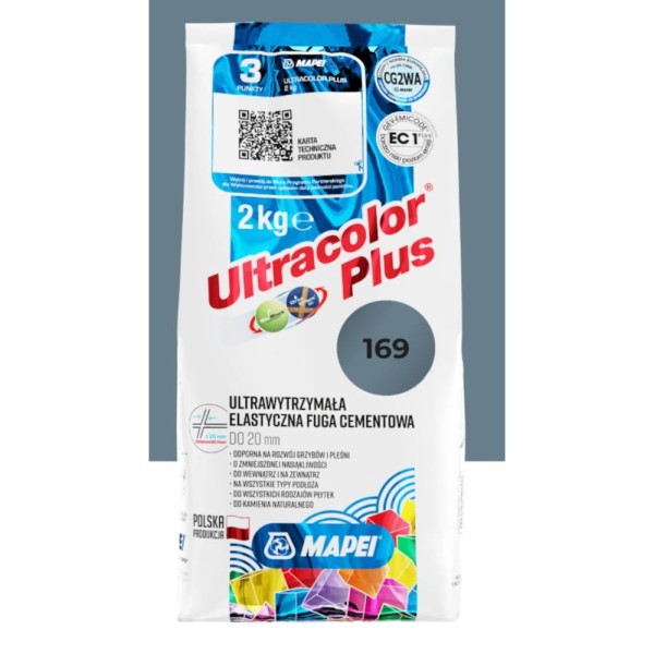 Mapei Ultracolor fuga cementowa w kolorze stalowy niebieski, numer 169 2kg