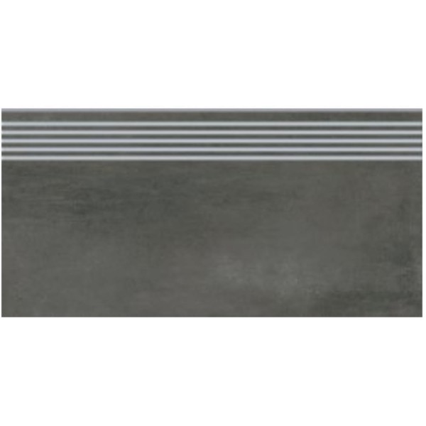 Cersanit Grava graphite płytka gresowa stopnica 29,8x59,8 cm