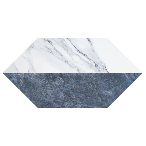 Domino Ferro blue dekor heksagon 22,5x14,8 cm