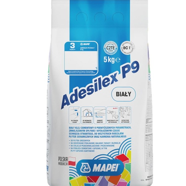 Mapei Adesilex p9 uniwersalny klej elastyczny biały 5 kg