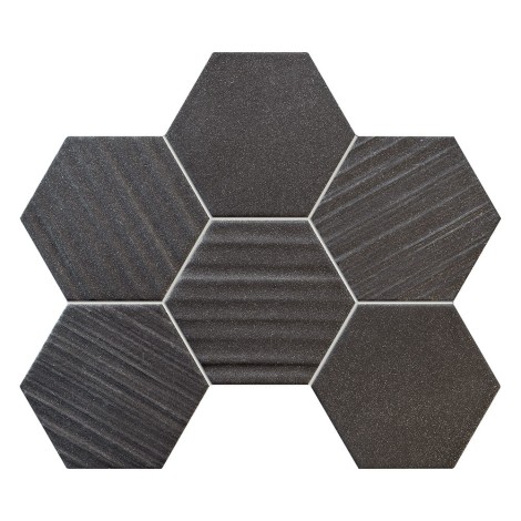 Tubądzin Horizon hex black mozaika ścienna 28,9 x 22,1